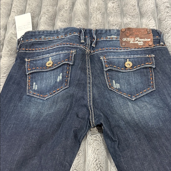 Guess Denim - Guess Dark Blue Denim Jeans with Contrast Stitching